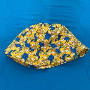 Mad Engine The Simpsons bucket hat Blue And Yellow 100% Cotton